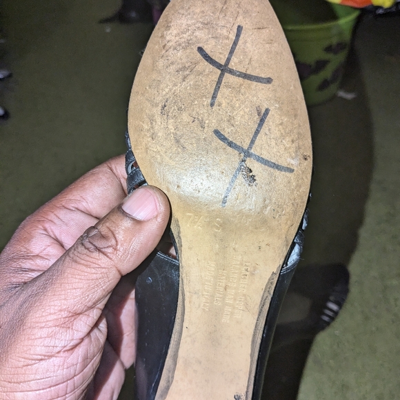 Black Slip On Heels by The Collection - Picture 7 of 7